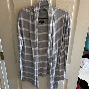 Splendid Gray and Cream Striped Cardigan